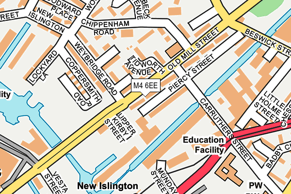 M4 6EE map - OS OpenMap – Local (Ordnance Survey)