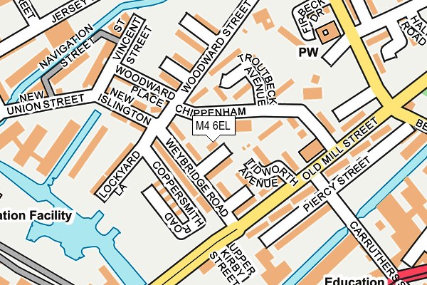 M4 6EL map - OS OpenMap – Local (Ordnance Survey)