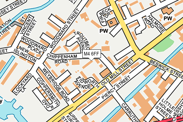 M4 6FF map - OS OpenMap – Local (Ordnance Survey)