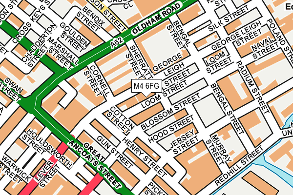 M4 6FG map - OS OpenMap – Local (Ordnance Survey)