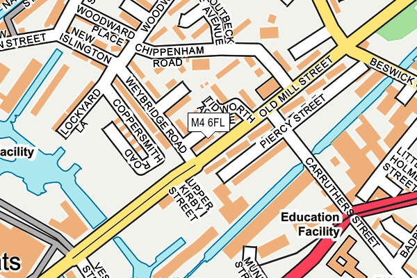 M4 6FL map - OS OpenMap – Local (Ordnance Survey)