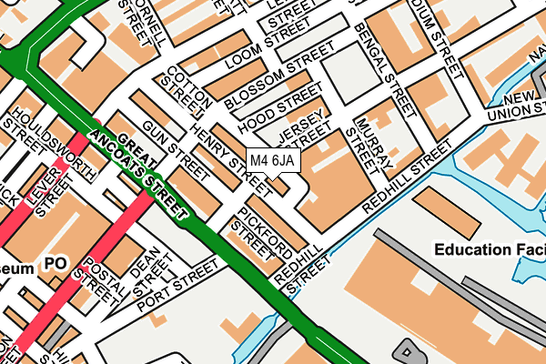 M4 6JA map - OS OpenMap – Local (Ordnance Survey)