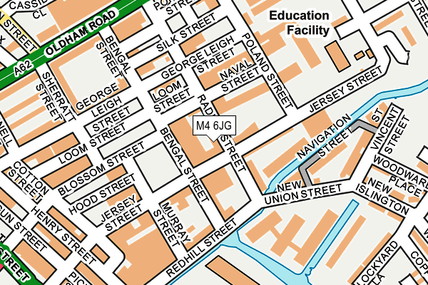 M4 6JG map - OS OpenMap – Local (Ordnance Survey)