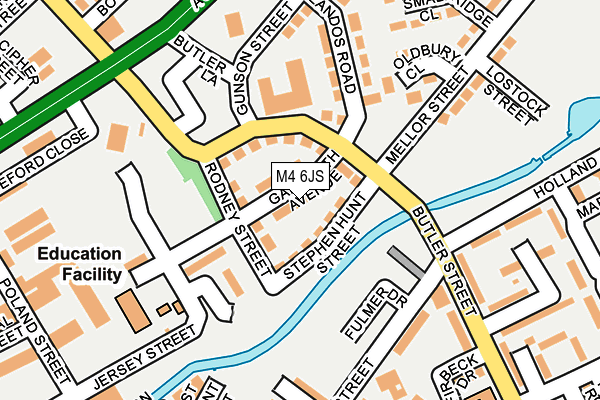 M4 6JS map - OS OpenMap – Local (Ordnance Survey)