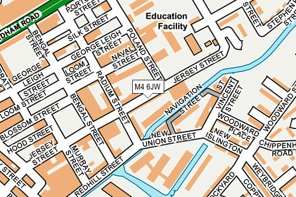 M4 6JW map - OS OpenMap – Local (Ordnance Survey)