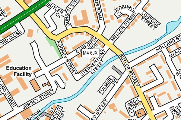 M4 6JX map - OS OpenMap – Local (Ordnance Survey)