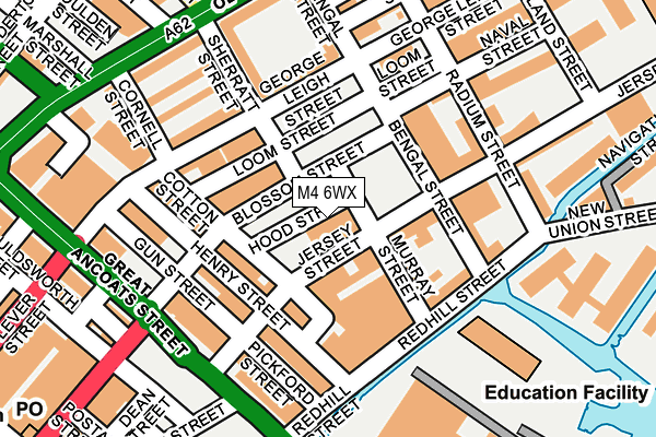 M4 6WX map - OS OpenMap – Local (Ordnance Survey)