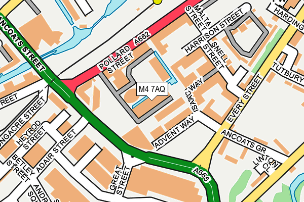 M4 7AQ map - OS OpenMap – Local (Ordnance Survey)