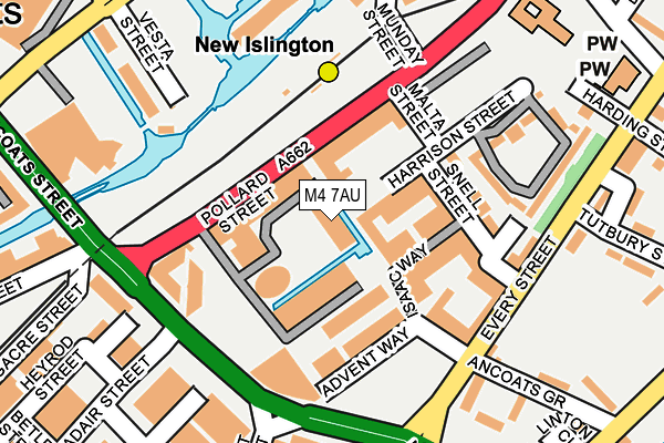 M4 7AU map - OS OpenMap – Local (Ordnance Survey)