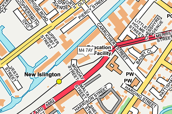 M4 7AY map - OS OpenMap – Local (Ordnance Survey)