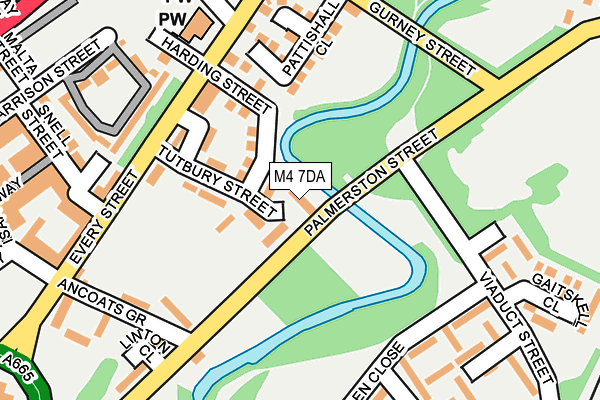 M4 7DA map - OS OpenMap – Local (Ordnance Survey)