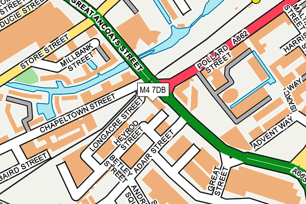 M4 7DB map - OS OpenMap – Local (Ordnance Survey)