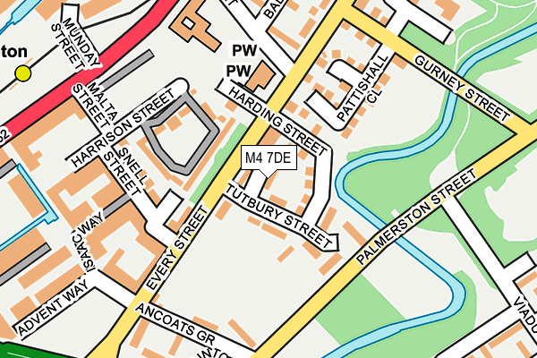 M4 7DE map - OS OpenMap – Local (Ordnance Survey)