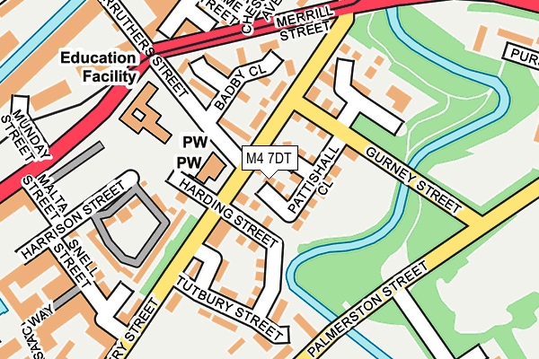M4 7DT map - OS OpenMap – Local (Ordnance Survey)