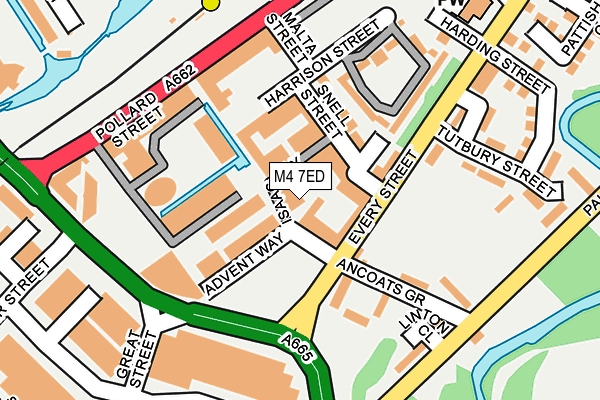 M4 7ED map - OS OpenMap – Local (Ordnance Survey)