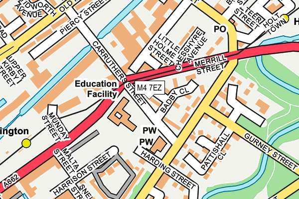 M4 7EZ map - OS OpenMap – Local (Ordnance Survey)