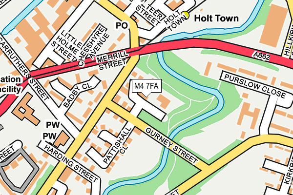 M4 7FA map - OS OpenMap – Local (Ordnance Survey)