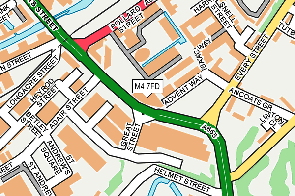 M4 7FD map - OS OpenMap – Local (Ordnance Survey)