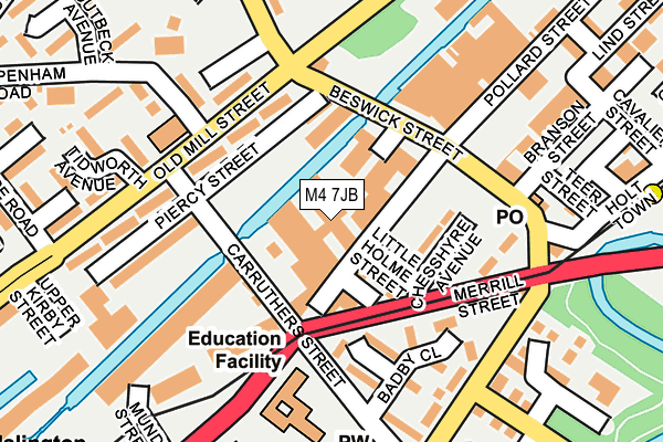M4 7JB map - OS OpenMap – Local (Ordnance Survey)