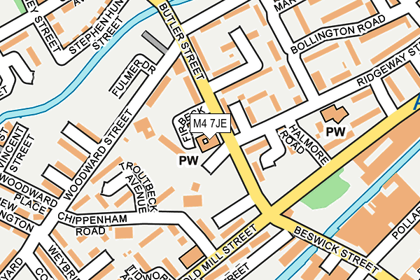 M4 7JE map - OS OpenMap – Local (Ordnance Survey)