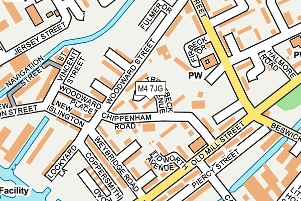 M4 7JG map - OS OpenMap – Local (Ordnance Survey)