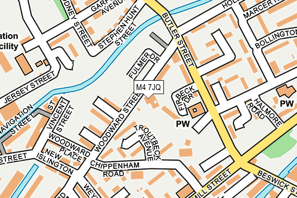 M4 7JQ map - OS OpenMap – Local (Ordnance Survey)