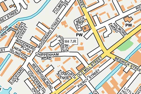 M4 7JR map - OS OpenMap – Local (Ordnance Survey)