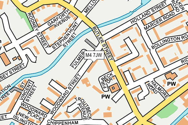 M4 7JW map - OS OpenMap – Local (Ordnance Survey)