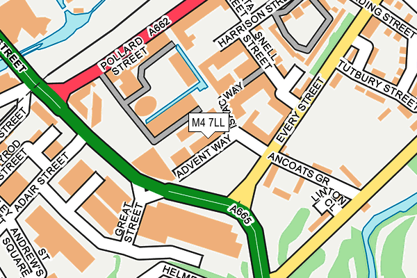 M4 7LL map - OS OpenMap – Local (Ordnance Survey)