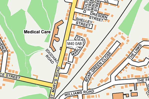 M40 0AB map - OS OpenMap – Local (Ordnance Survey)