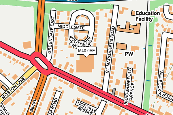 M40 0AE map - OS OpenMap – Local (Ordnance Survey)