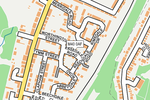 M40 0AF map - OS OpenMap – Local (Ordnance Survey)