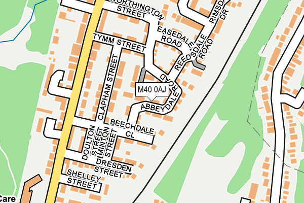 M40 0AJ map - OS OpenMap – Local (Ordnance Survey)