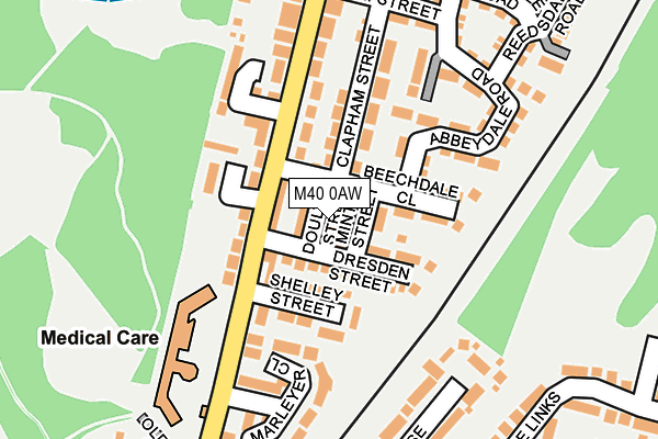 M40 0AW map - OS OpenMap – Local (Ordnance Survey)