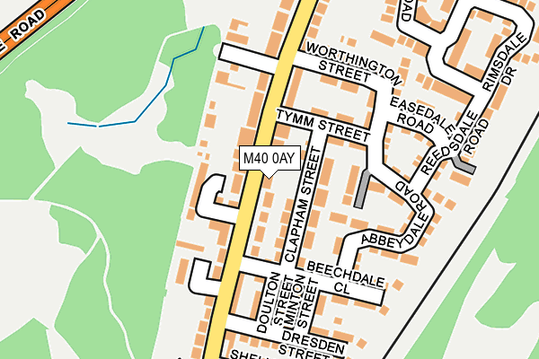 M40 0AY map - OS OpenMap – Local (Ordnance Survey)