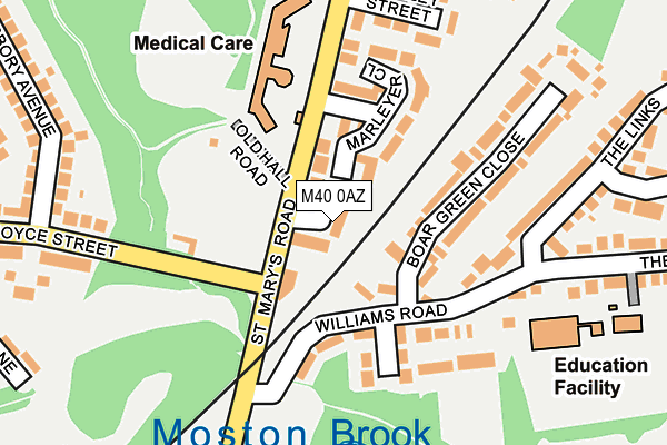 M40 0AZ map - OS OpenMap – Local (Ordnance Survey)