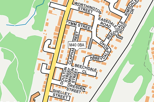 M40 0BA map - OS OpenMap – Local (Ordnance Survey)