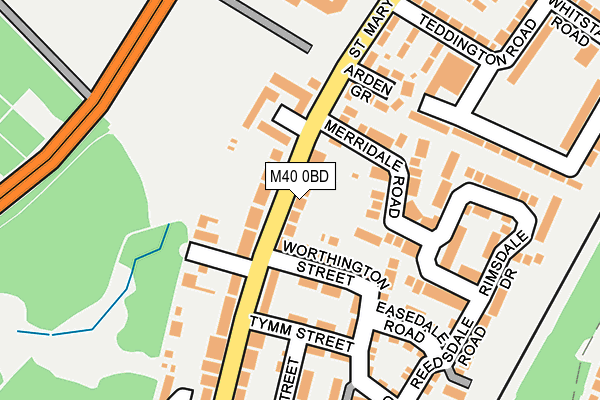 M40 0BD map - OS OpenMap – Local (Ordnance Survey)