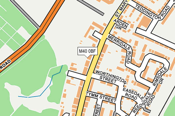 M40 0BF map - OS OpenMap – Local (Ordnance Survey)