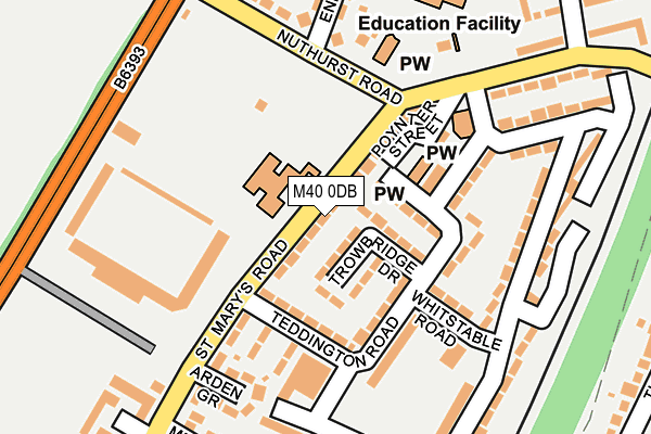 M40 0DB map - OS OpenMap – Local (Ordnance Survey)