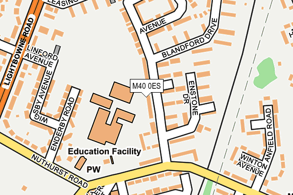 M40 0ES map - OS OpenMap – Local (Ordnance Survey)