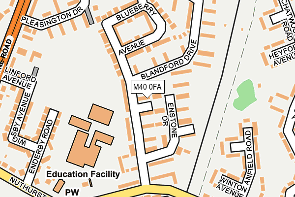 M40 0FA map - OS OpenMap – Local (Ordnance Survey)