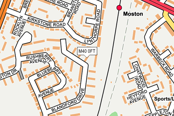 M40 0FT map - OS OpenMap – Local (Ordnance Survey)