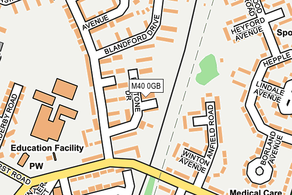 M40 0GB map - OS OpenMap – Local (Ordnance Survey)