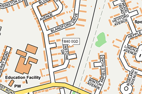 M40 0GD map - OS OpenMap – Local (Ordnance Survey)