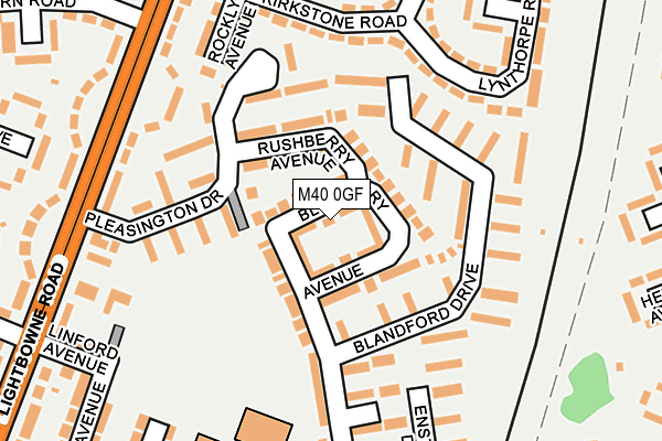 M40 0GF map - OS OpenMap – Local (Ordnance Survey)