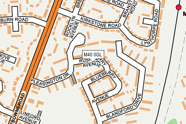 M40 0GL map - OS OpenMap – Local (Ordnance Survey)