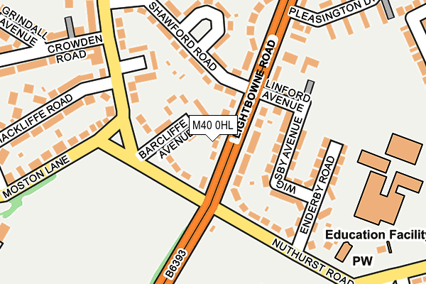 M40 0HL map - OS OpenMap – Local (Ordnance Survey)