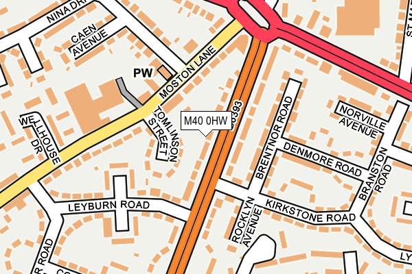 M40 0HW map - OS OpenMap – Local (Ordnance Survey)