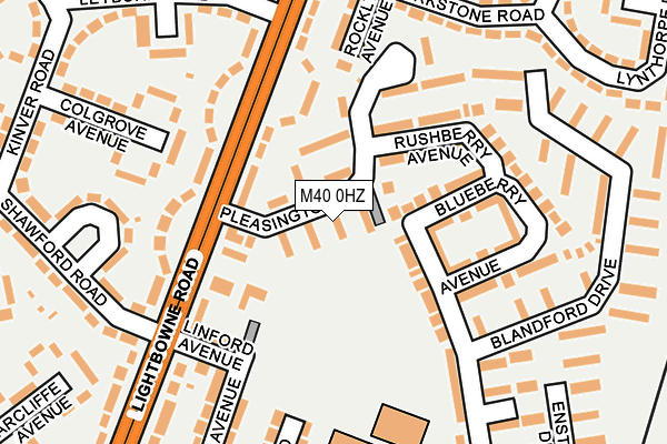 M40 0HZ map - OS OpenMap – Local (Ordnance Survey)